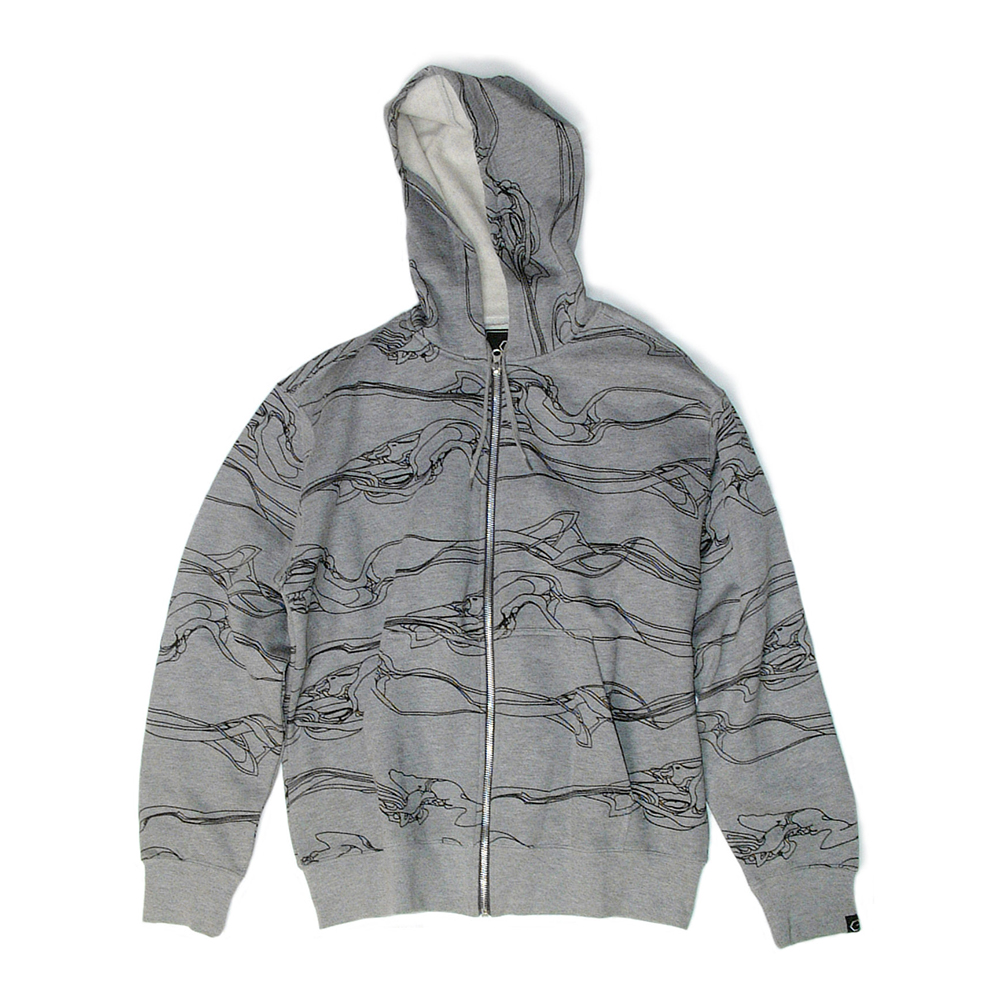 Smoke All-over Zip Grey Hoodie - Geseho | Streetwear Singapore FTW